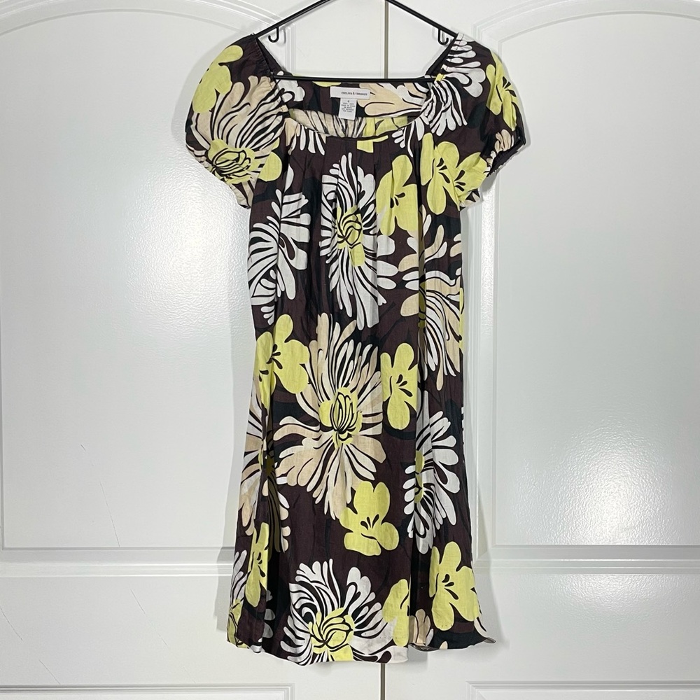 Chelsea & Theodore 100% Linen Floral Cap Sleeves Dress size 8 - Picture 7 of 11